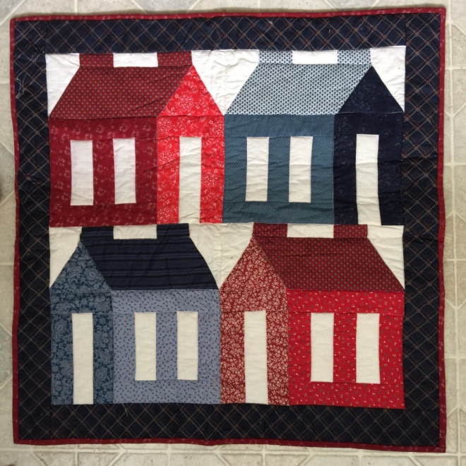four houses quilt by Sally Eklund